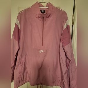 EUC Nike Womens 3/4 Zip Windbreaker with Mesh lining Sz 1x Pink